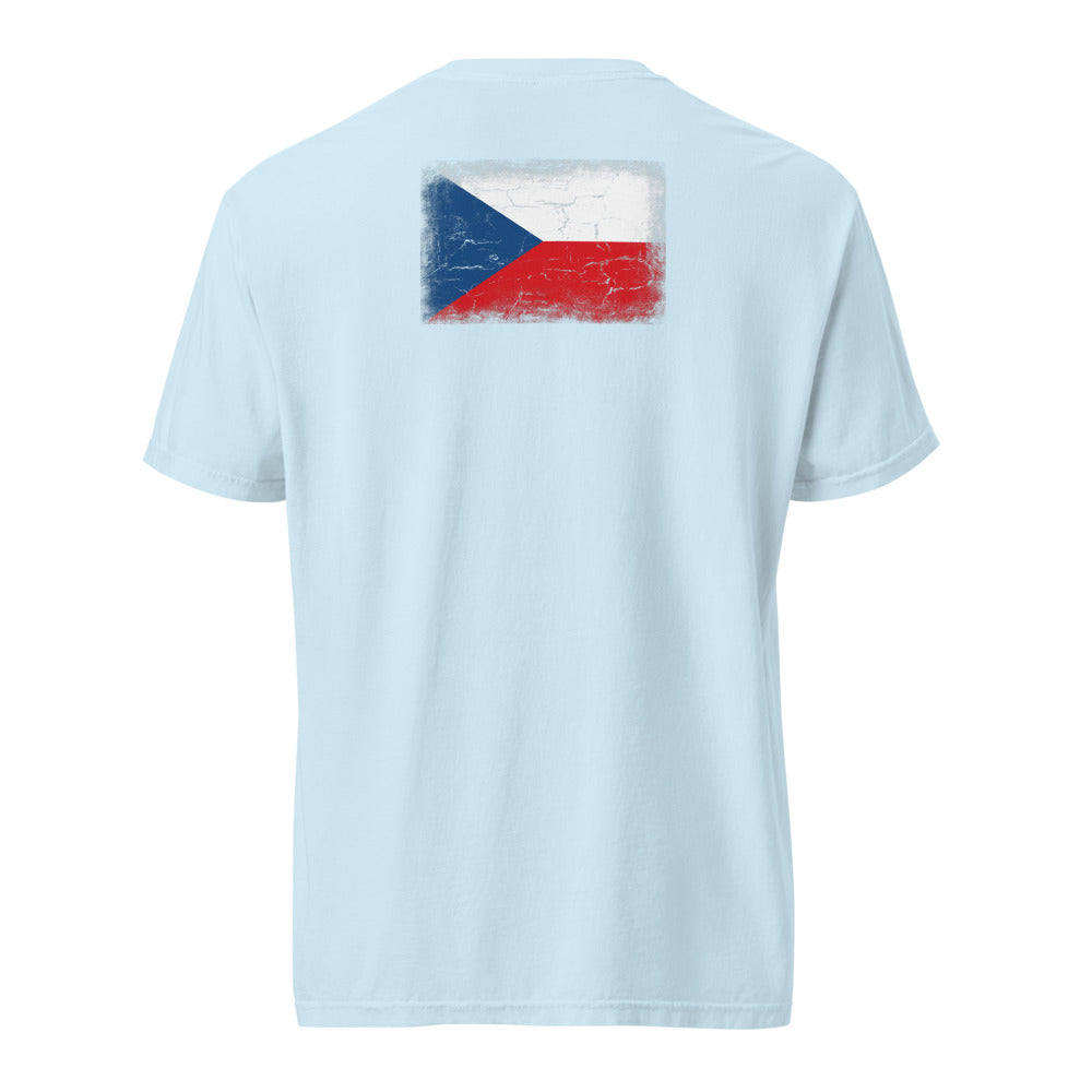 Czechia Flag Tee — Back — Chambray