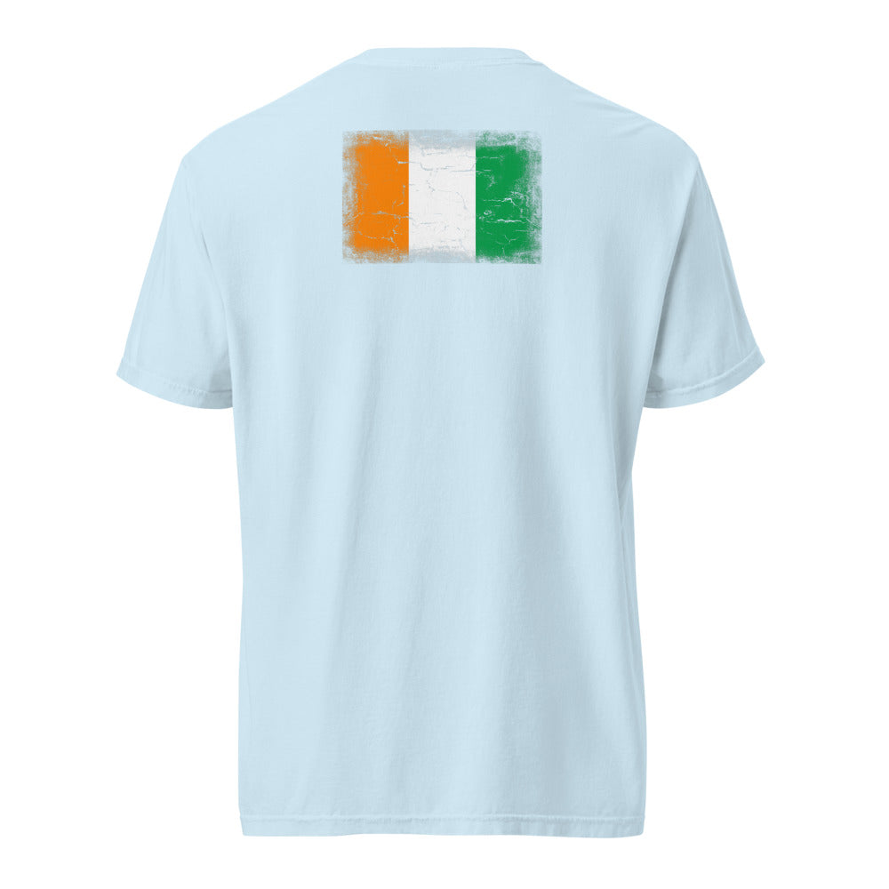 Côte d'Ivoire Flag Tee — Back — Chambray