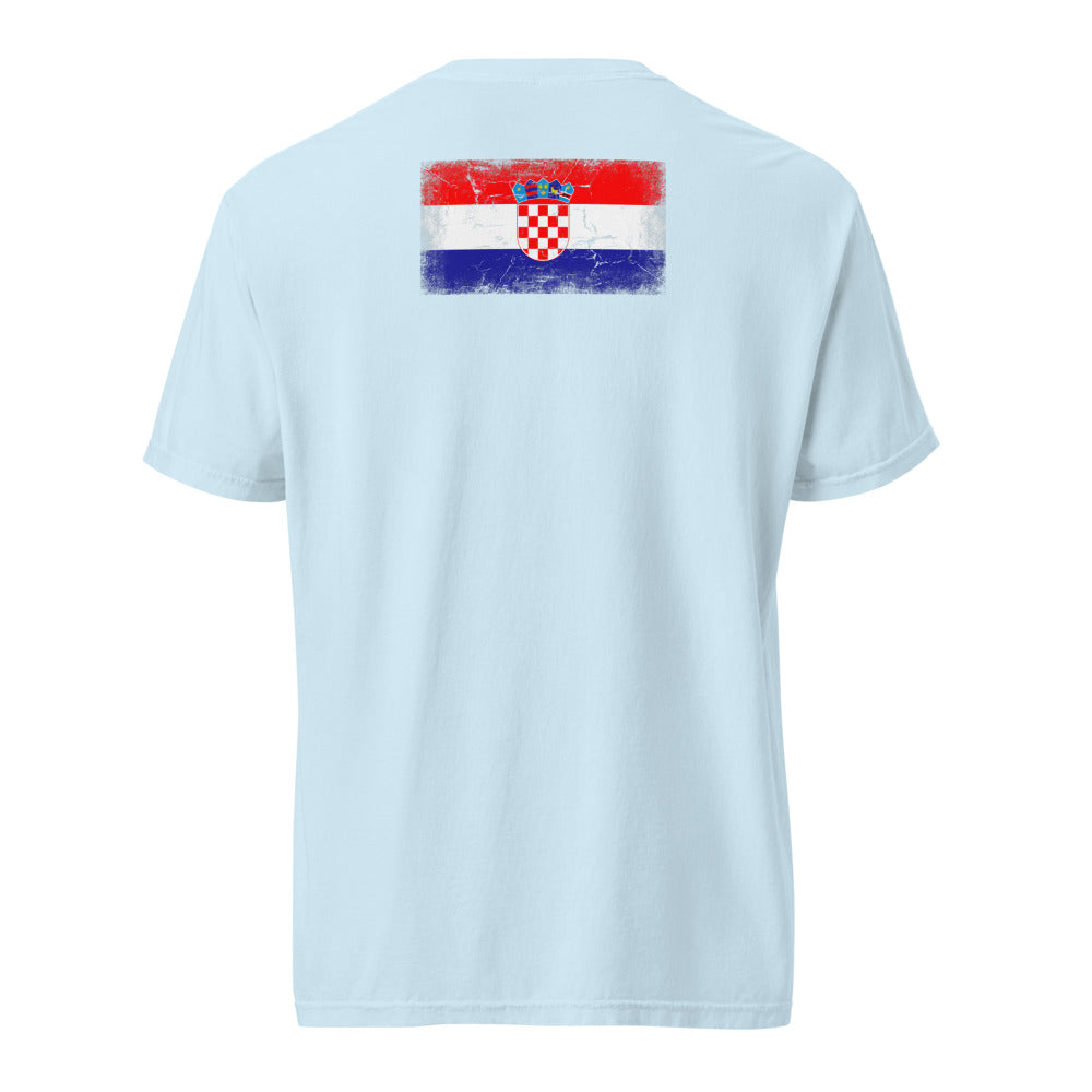 Croatia Flag Tee — Back — Chambray