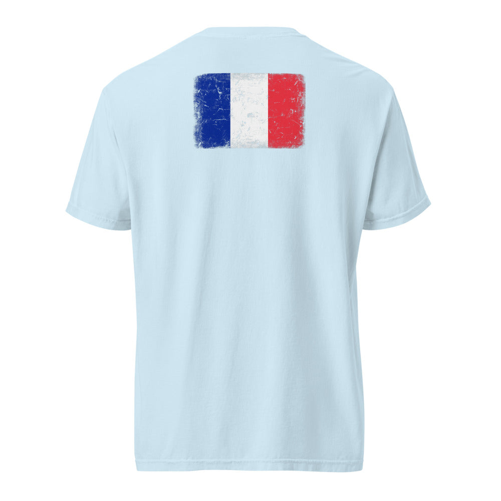 France Flag Tee — Back — Chambray