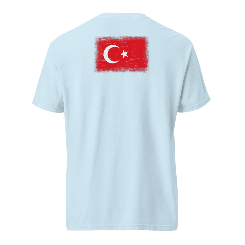 Türkiye Flag Tee — Back — Chambray
