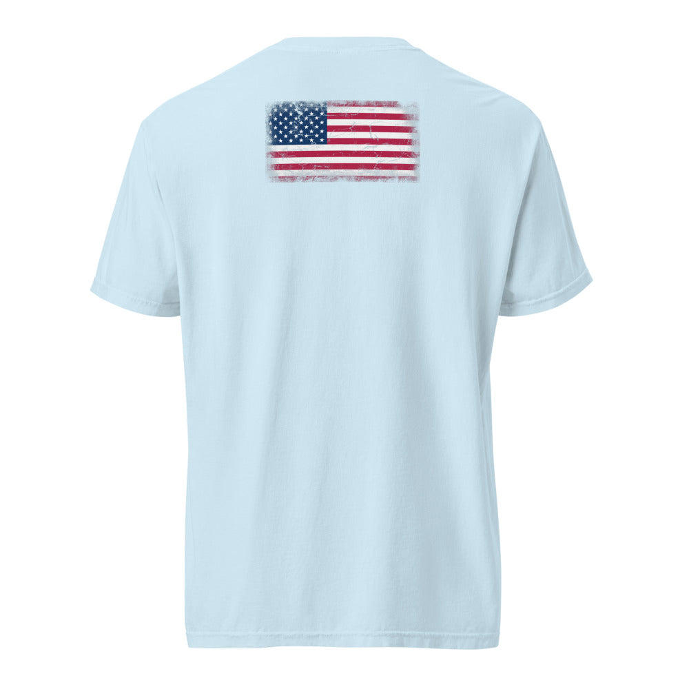 USA Flag Tee — Back — Chambray