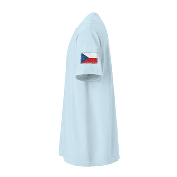 Czechia Flag Tee | Sleeve Badge | Unisex | Heavyweight Cotton
