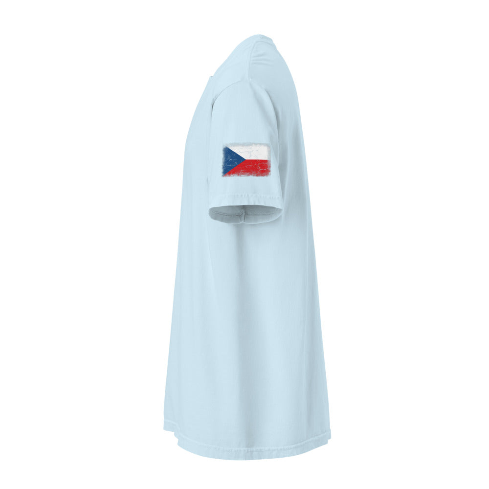 Czechia Flag Tee — Sleeve — Chambray
