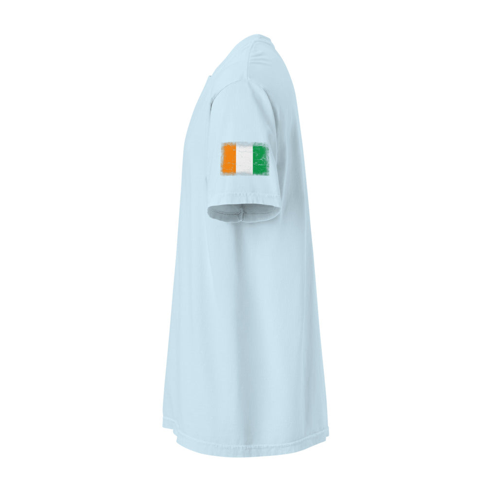 Côte d'Ivoire Flag Tee — Sleeve — Chambray