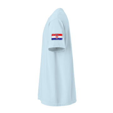 Croatia Flag Tee | Sleeve Badge | Unisex | Heavyweight Cotton