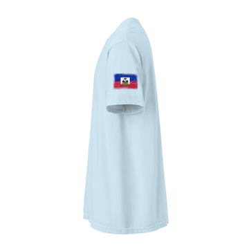 Haiti Flag Tee | Sleeve Badge | Unisex | Heavyweight Cotton