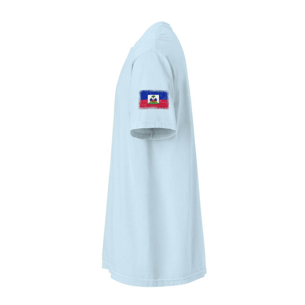 Haiti Flag Tee — Sleeve — Chambray