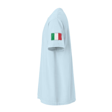 Italy Flag Tee | Sleeve Badge | Unisex | Heavyweight Cotton