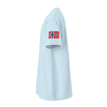 Norway Flag Tee | Sleeve Badge | Unisex | Heavyweight Cotton