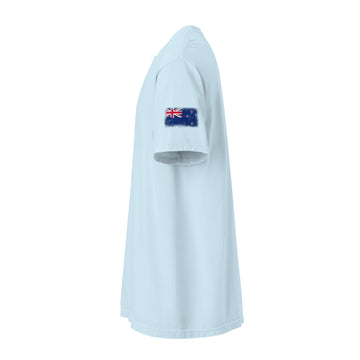 New Zealand Flag Tee | Sleeve Badge | Unisex | Heavyweight Cotton