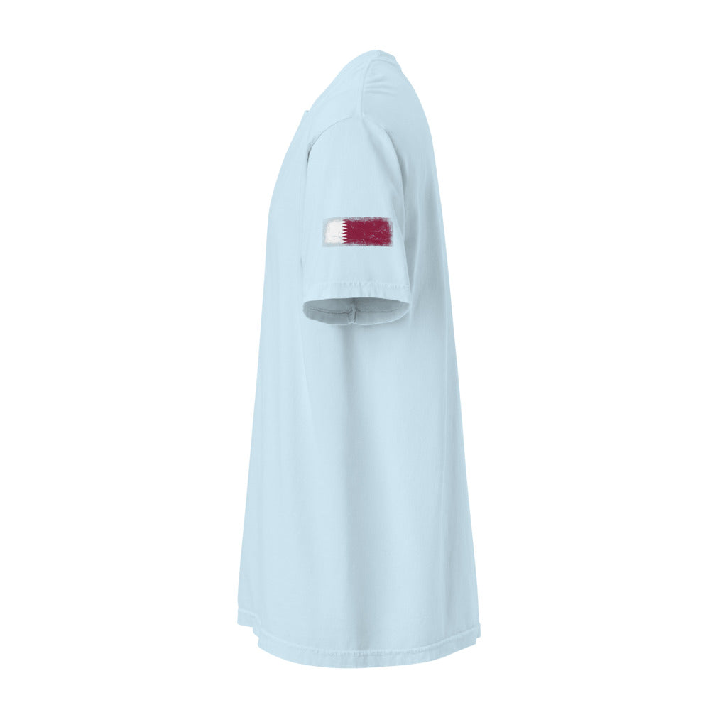 Qatar Flag Tee — Sleeve — Chambray