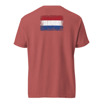 Netherlands Flag Tee | Back Print | Unisex | Heavyweight Cotton