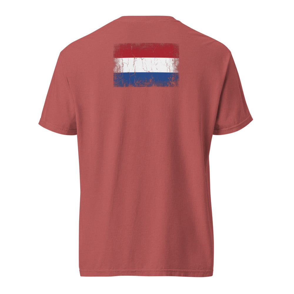 Netherlands Flag Tee — Back — Crimson