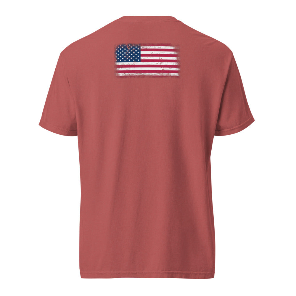 USA Flag Tee — Back — Crimson