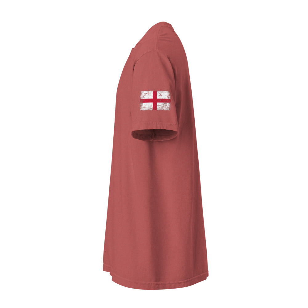 England Flag Tee — Sleeve — Crimson