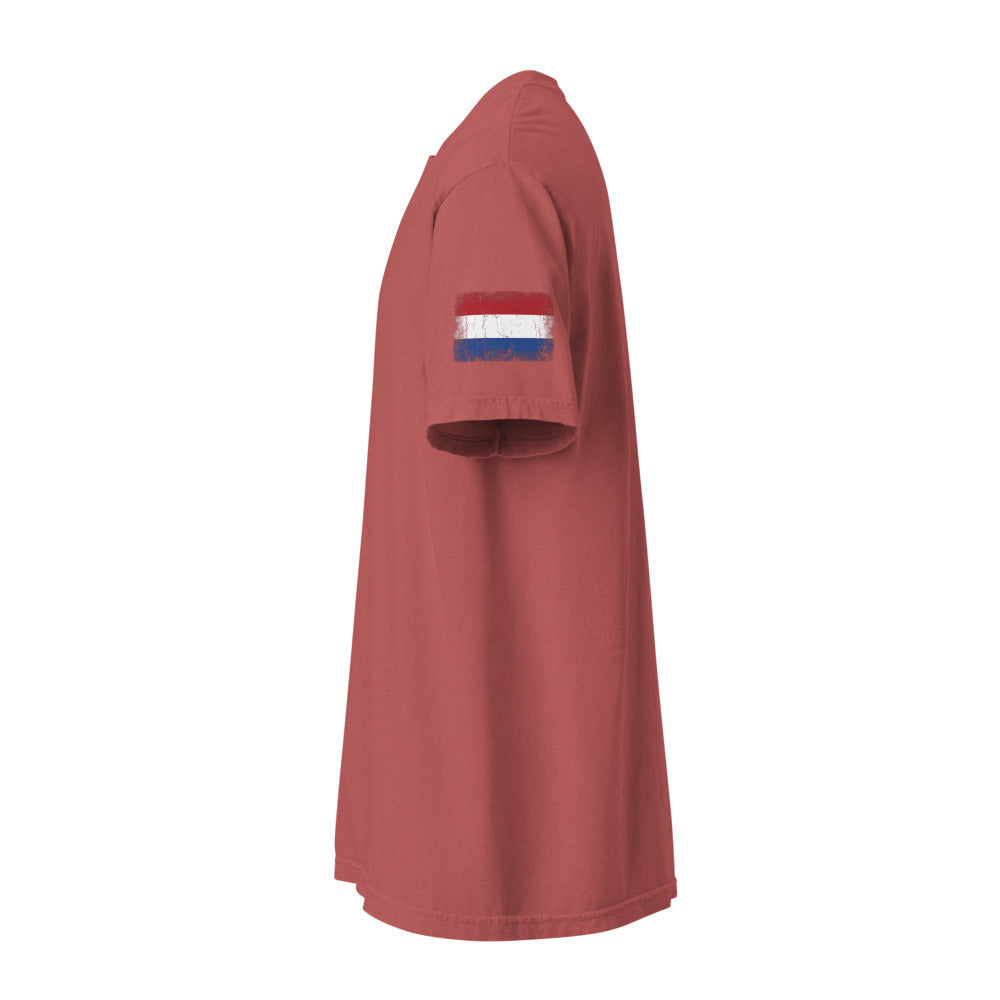 Netherlands Flag Tee — Sleeve — Crimson
