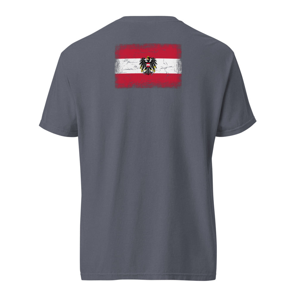 Austria Flag Tee — Back — Denim