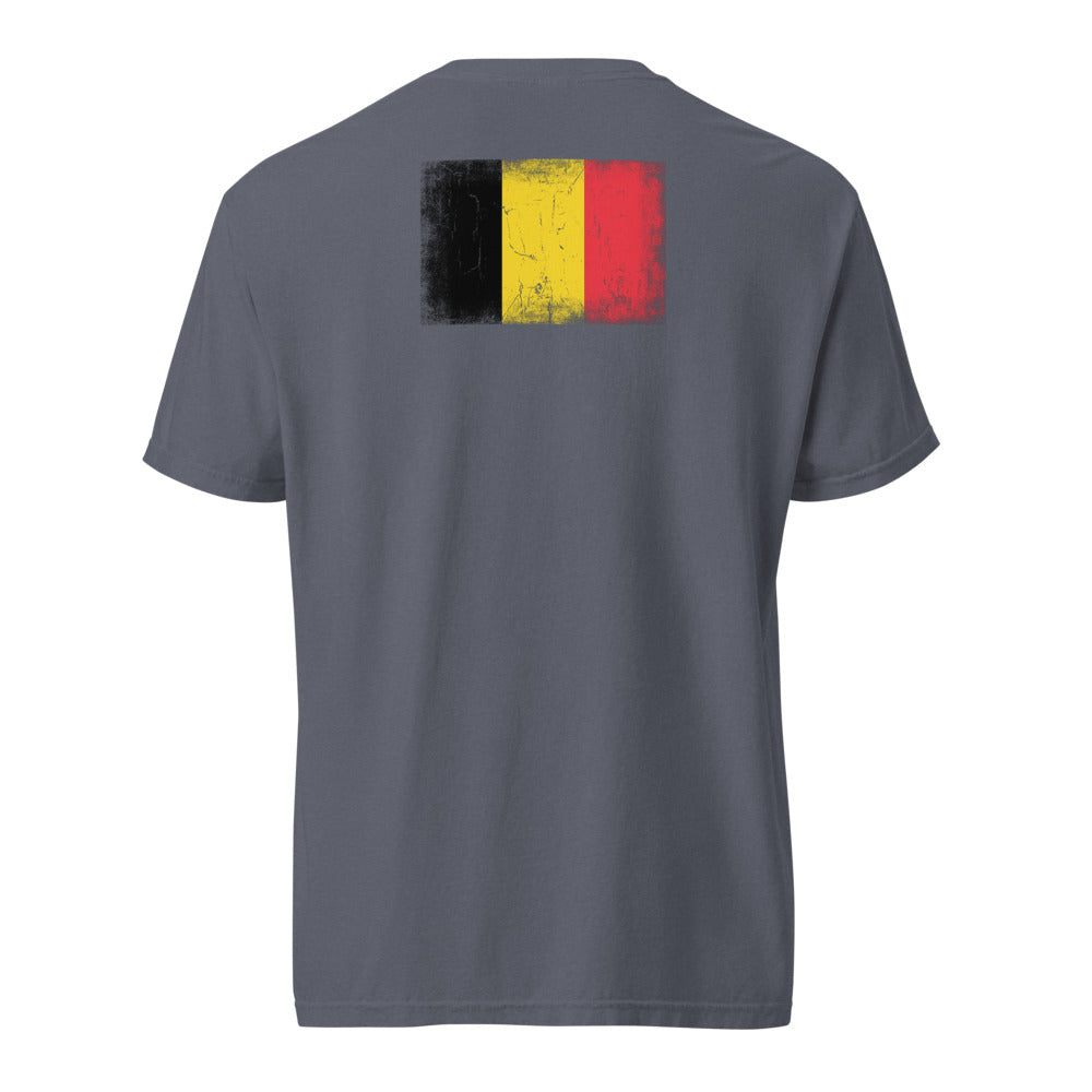 Belgium Flag Tee — Back — Denim