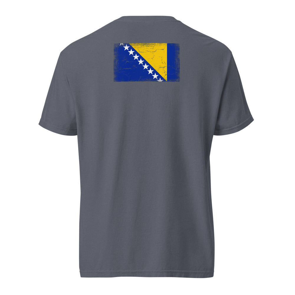 Bosnia and Herzegovina Flag Tee — Back — Denim