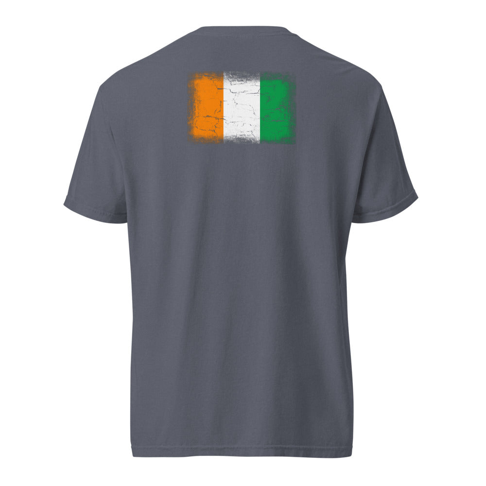 Côte d'Ivoire Flag Tee — Back — Denim