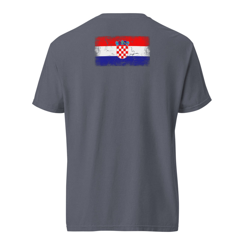 Croatia Flag Tee — Back — Denim