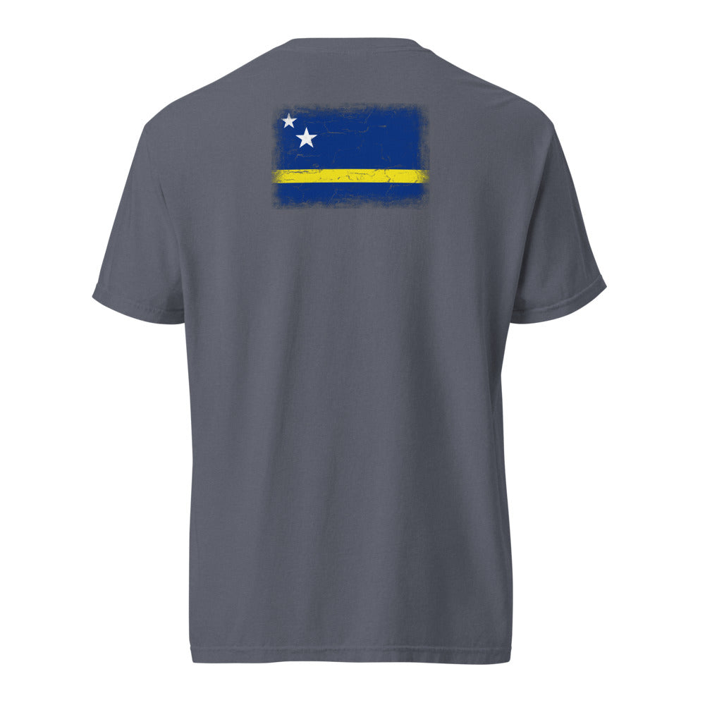 Curacao Flag Tee — Back — Denim
