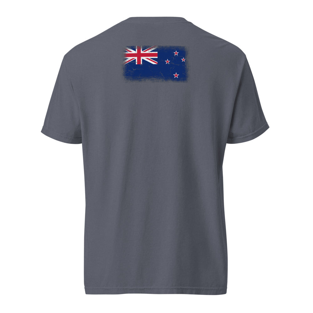 New Zealand Flag Tee — Back — Denim