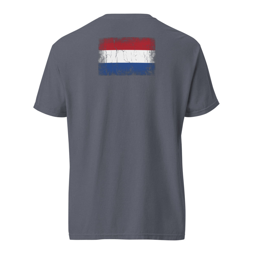 Netherlands Flag Tee — Back — Denim