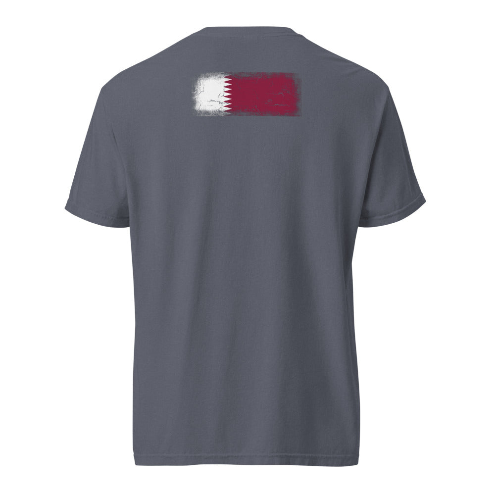 Qatar Flag Tee — Back — Denim