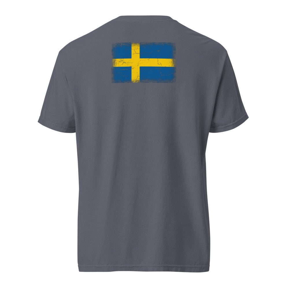 Sweden Flag Tee — Back — Denim