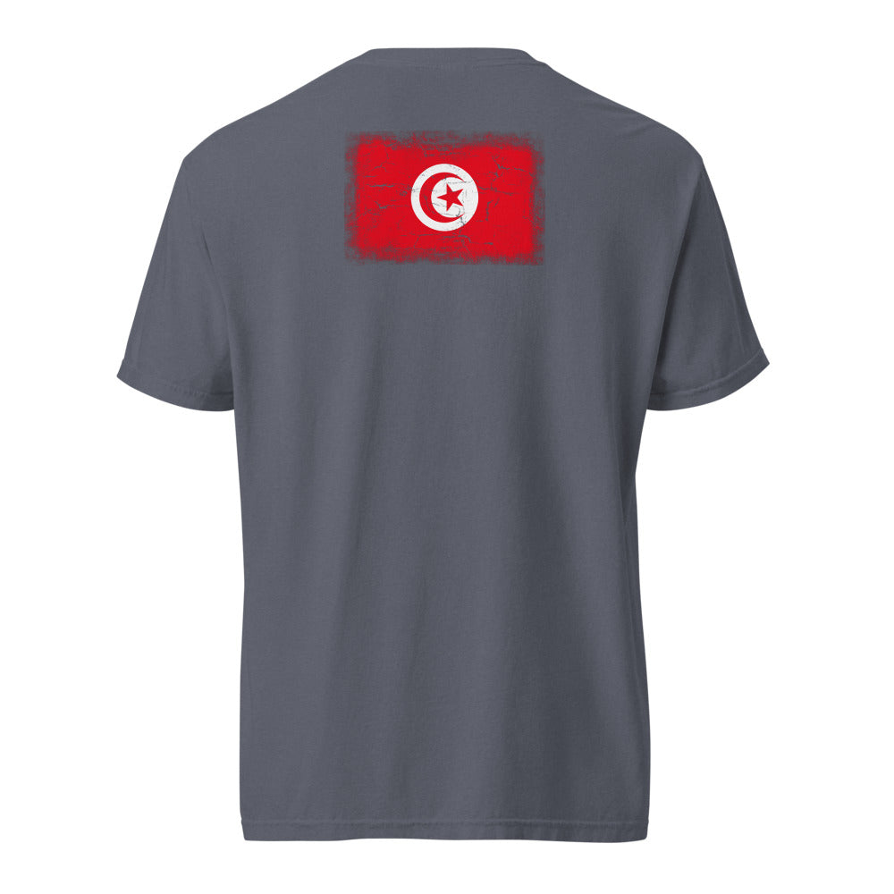 Tunisia Flag Tee — Back — Denim