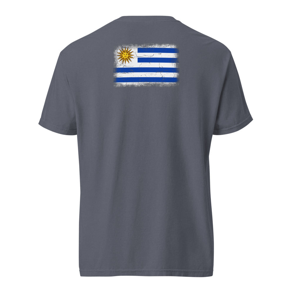 Uruguay Flag Tee — Back — Denim