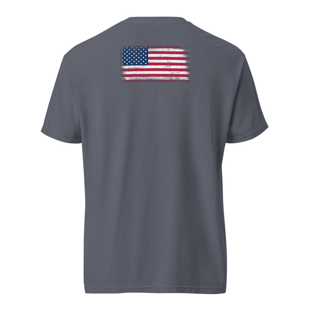 USA Flag Tee — Back — Denim