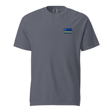 Curaçao Flag Tee | Front | Unisex | Heavyweight Cotton