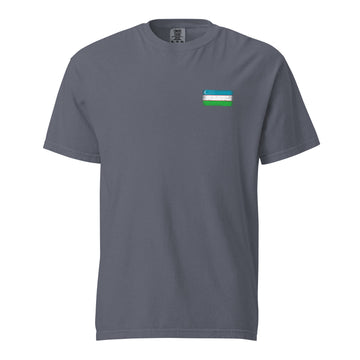 Uzbekistan Flag Tee | Front | Unisex | Heavyweight Cotton