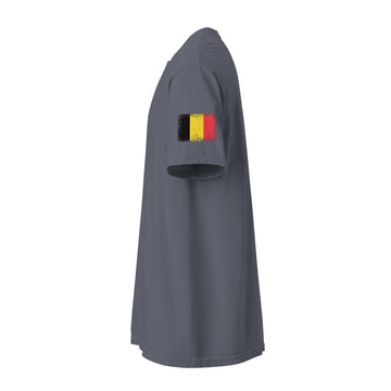 Belgium Flag Tee | Sleeve Badge | Unisex | Heavyweight Cotton