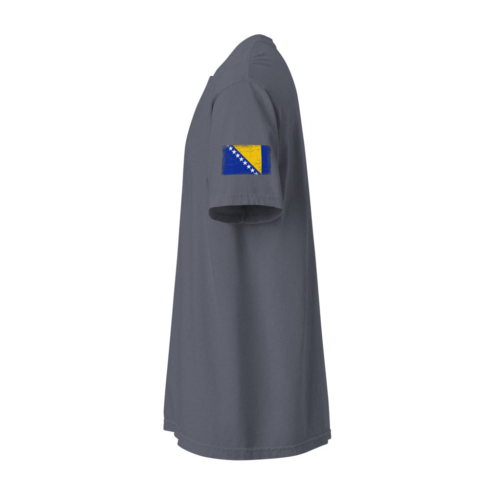 Bosnia and Herzegovina Flag Tee — Sleeve — Denim
