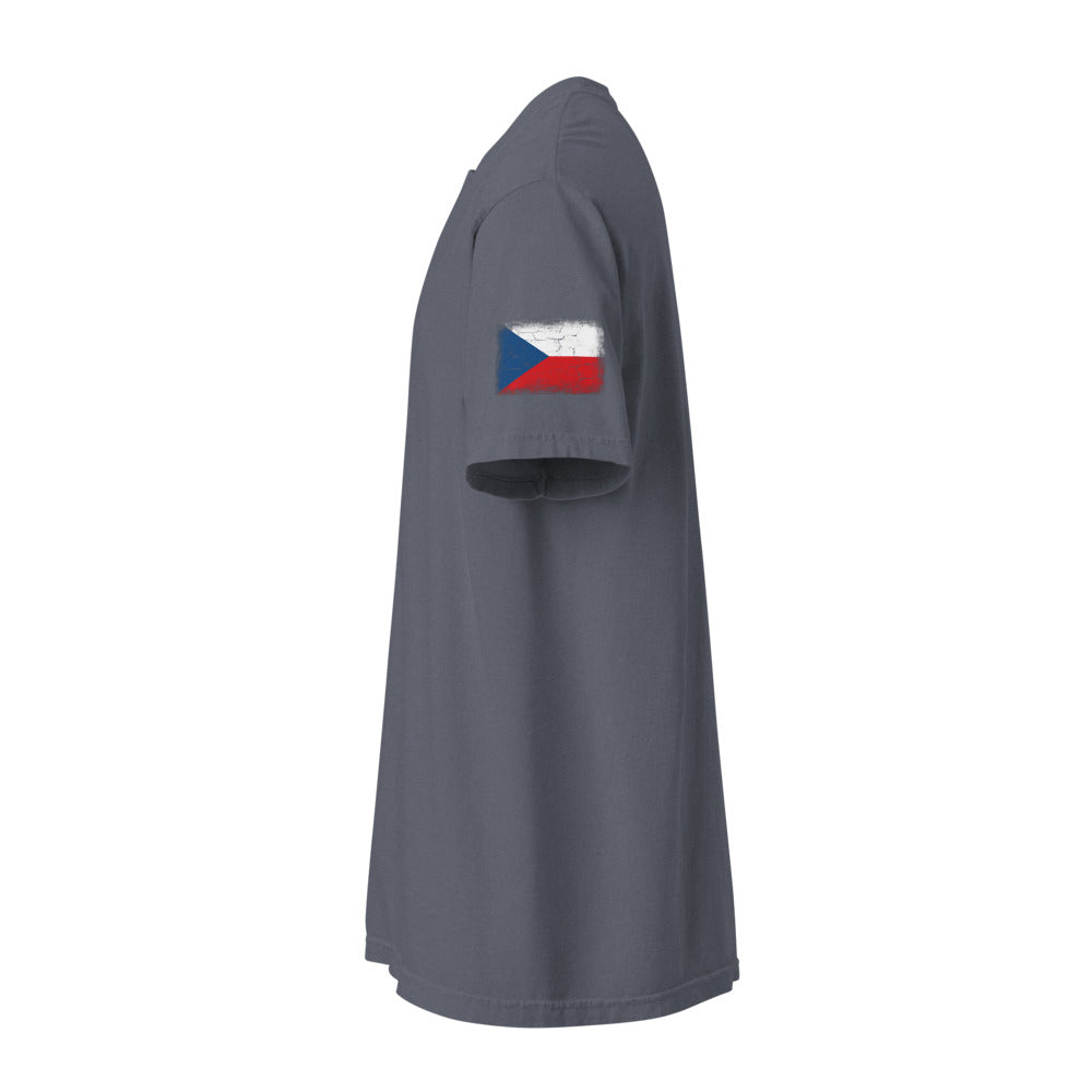 Czechia Flag Tee — Sleeve — Denim