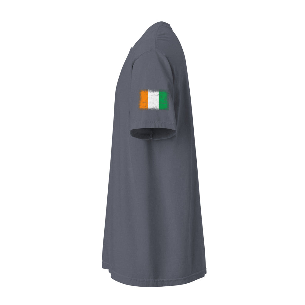 Côte d'Ivoire Flag Tee — Sleeve — Denim