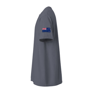 New Zealand Flag Tee | Sleeve Badge | Unisex | Heavyweight Cotton