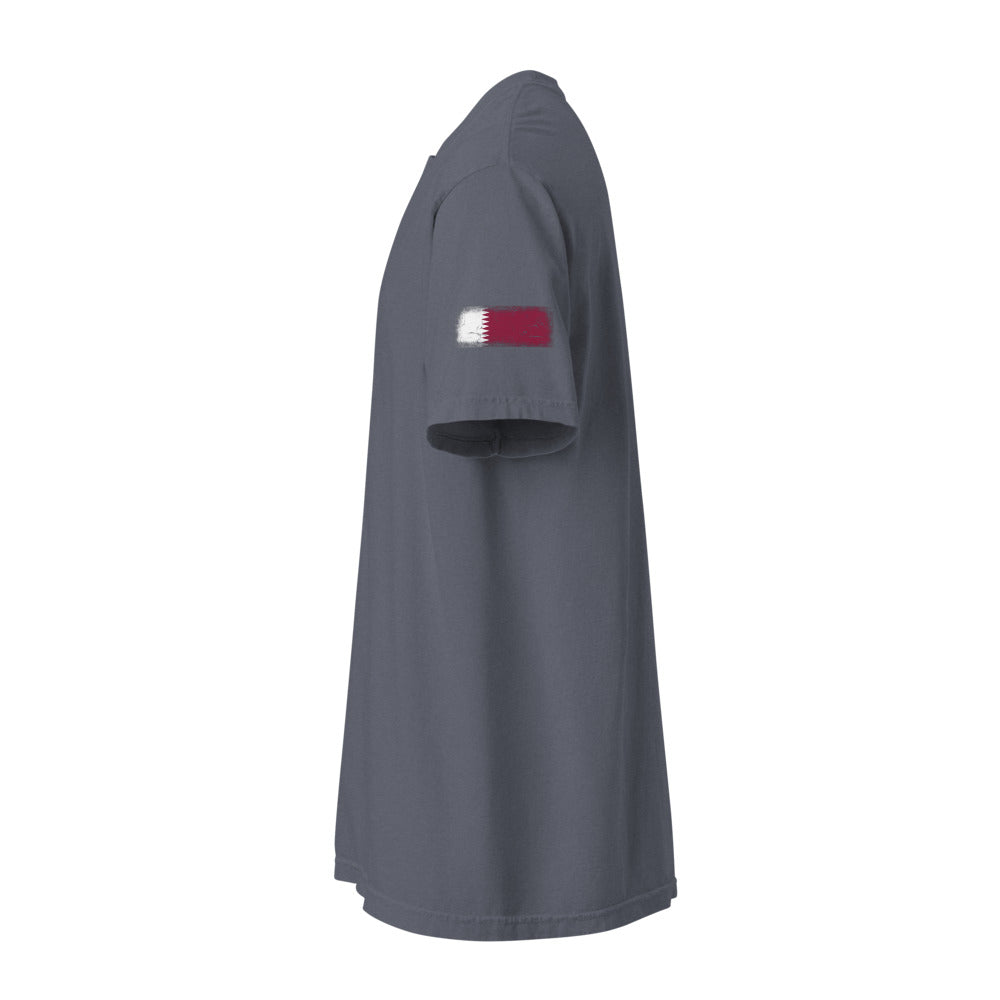 Qatar Flag Tee — Sleeve — Denim