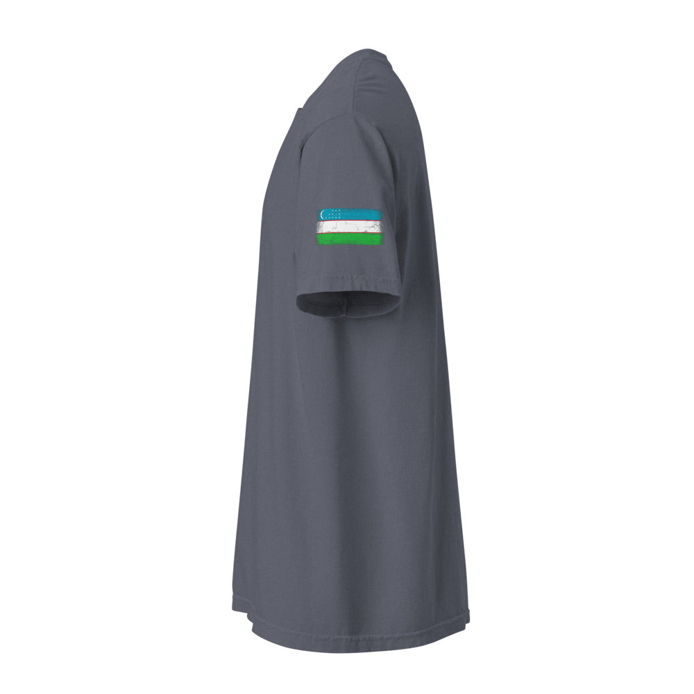 Uzbekistan Flag Tee — Sleeve — Denim