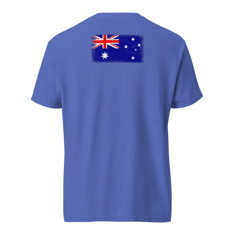 Australia Flag Tee — Back — Flo Blue