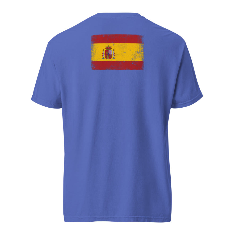 Spain Flag Tee — Back — Flo Blue