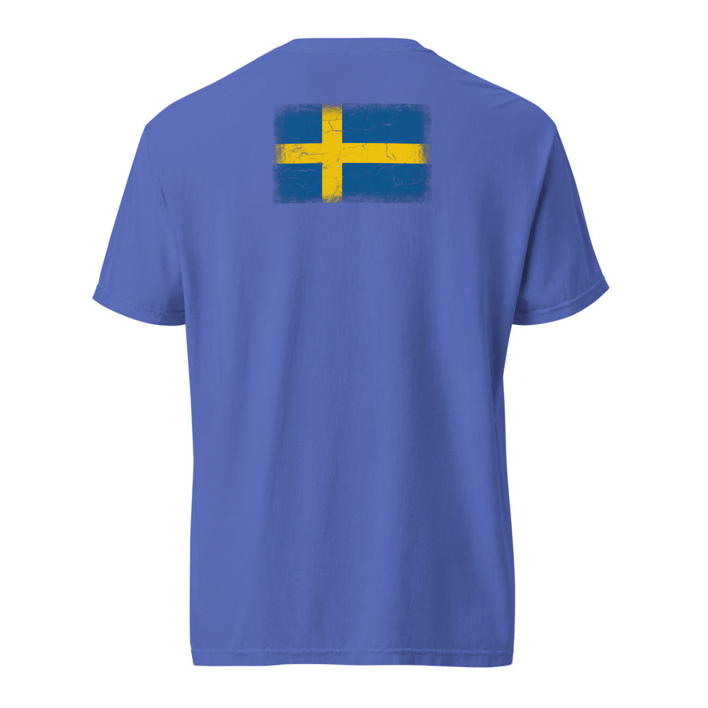 Sweden Flag Tee — Back — Flo Blue