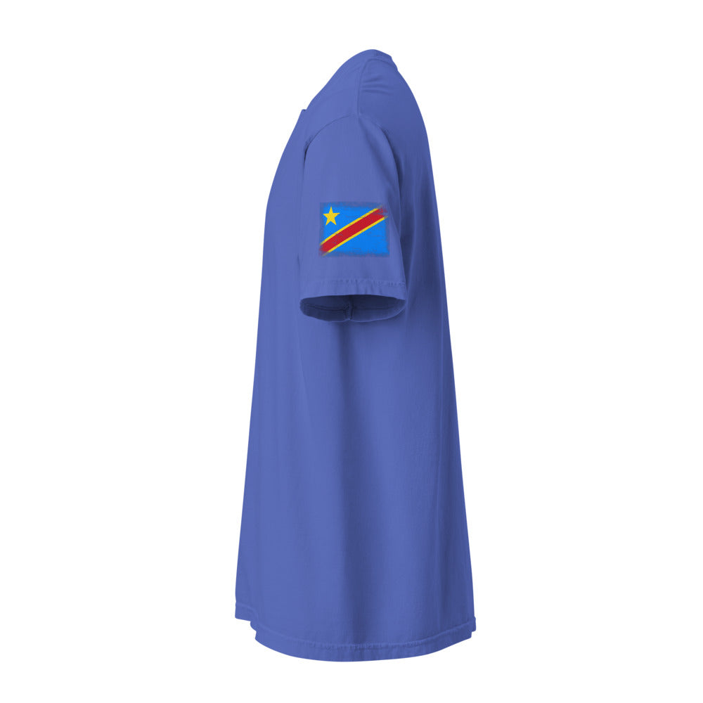Congo Flag Tee — Sleeve — Flo Blue