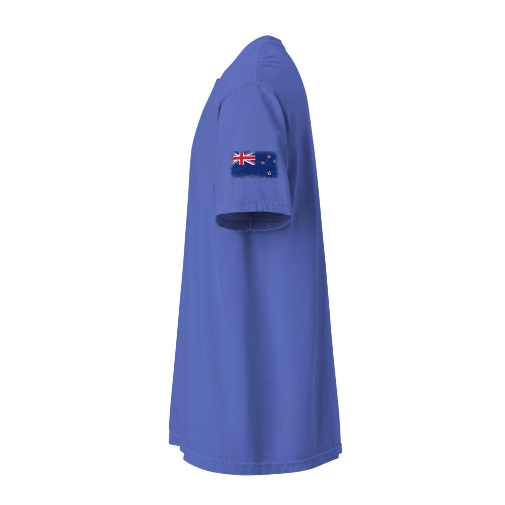New Zealand Flag Tee — Sleeve — Flo Blue
