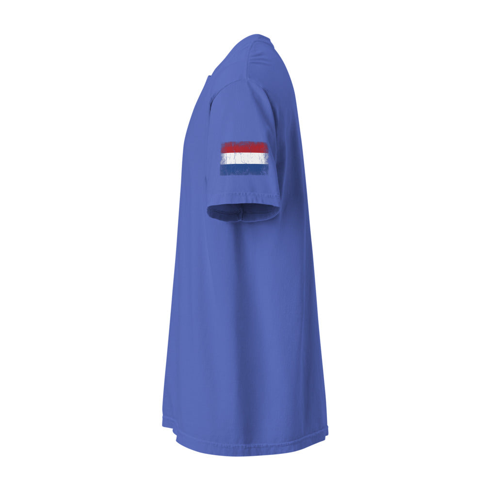 Netherlands Flag Tee — Sleeve — Flo Blue