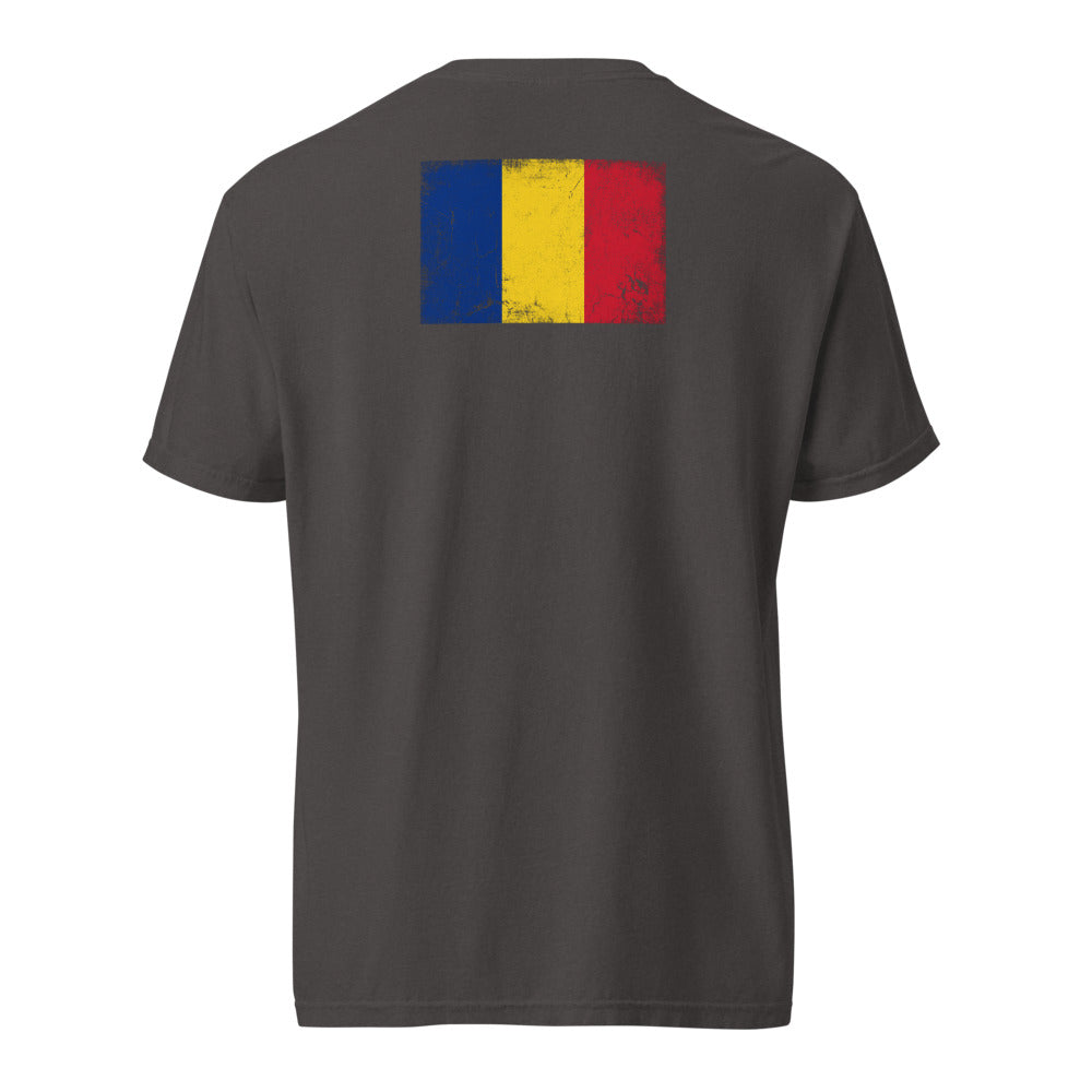 Romania Flag Tee — Back — Graphite